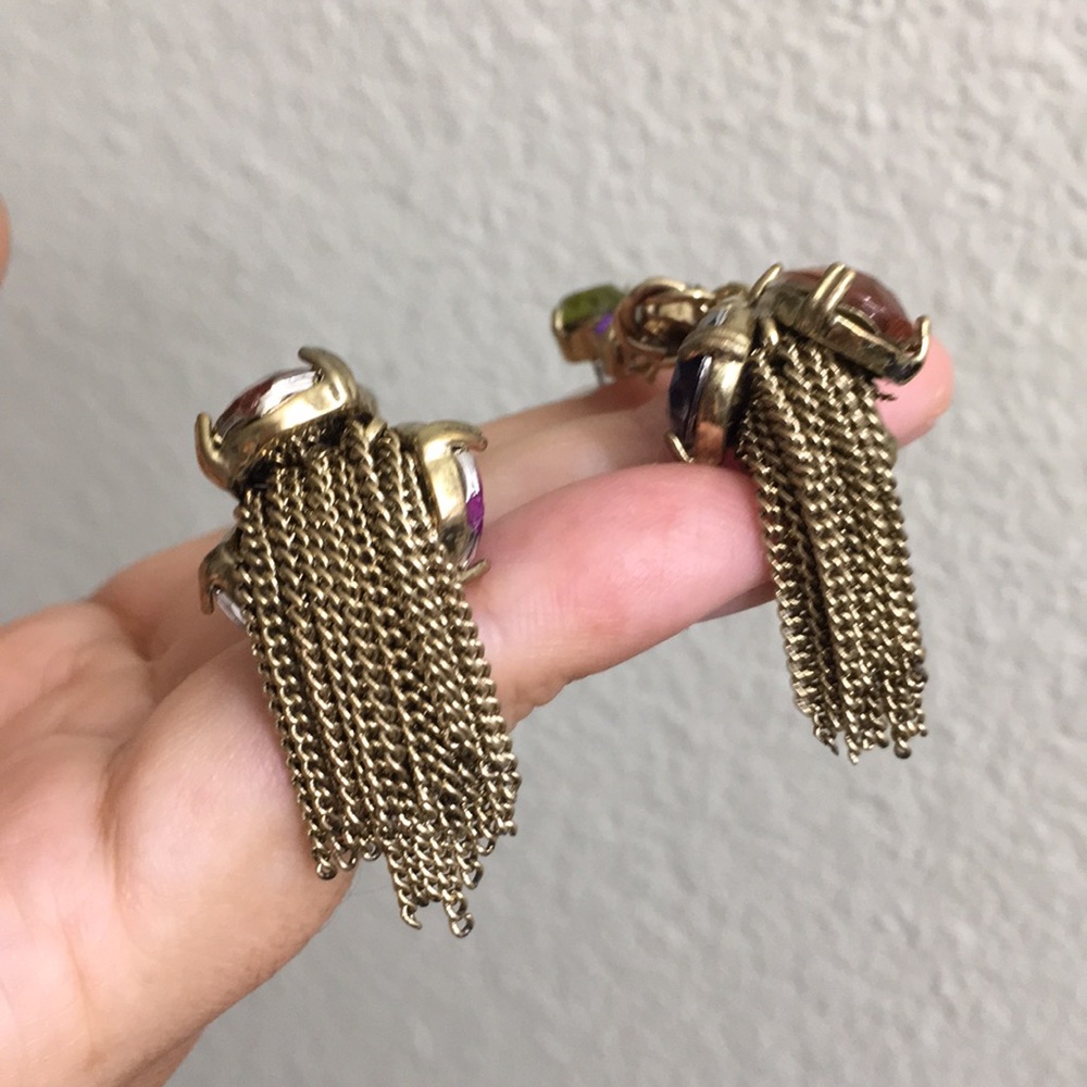 Multicolor Crystal Dangle Earrings - image 5